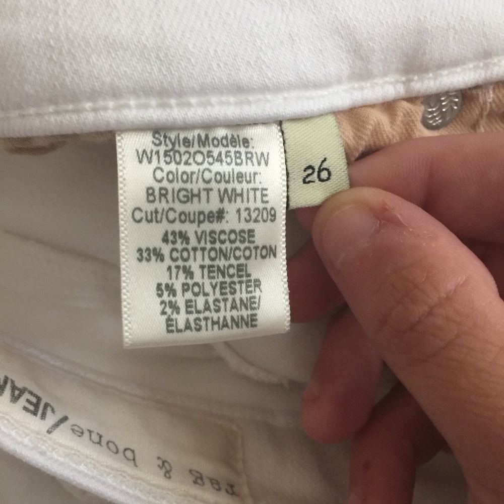 Rag & Bone The Skinny Jean In White- Size 26 - Picture 7 of 8
